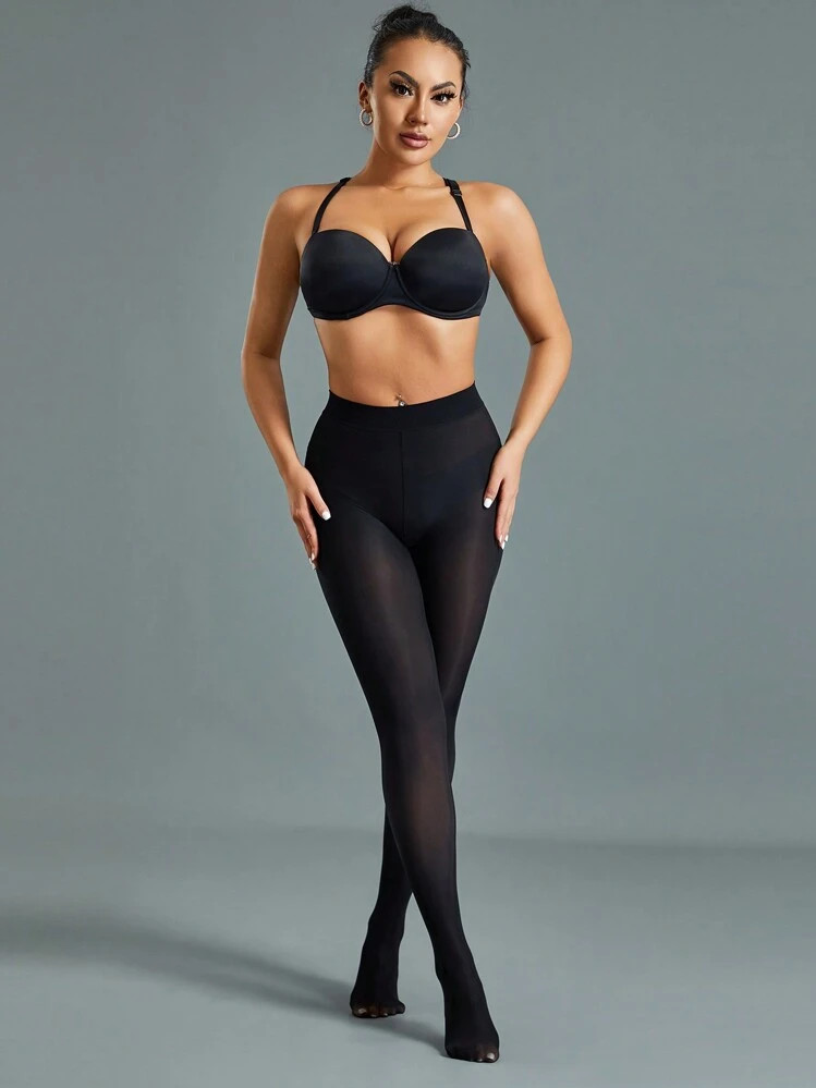 1pc Women 40D Black Sexy Pantyhose, Black Tights | SHEIN