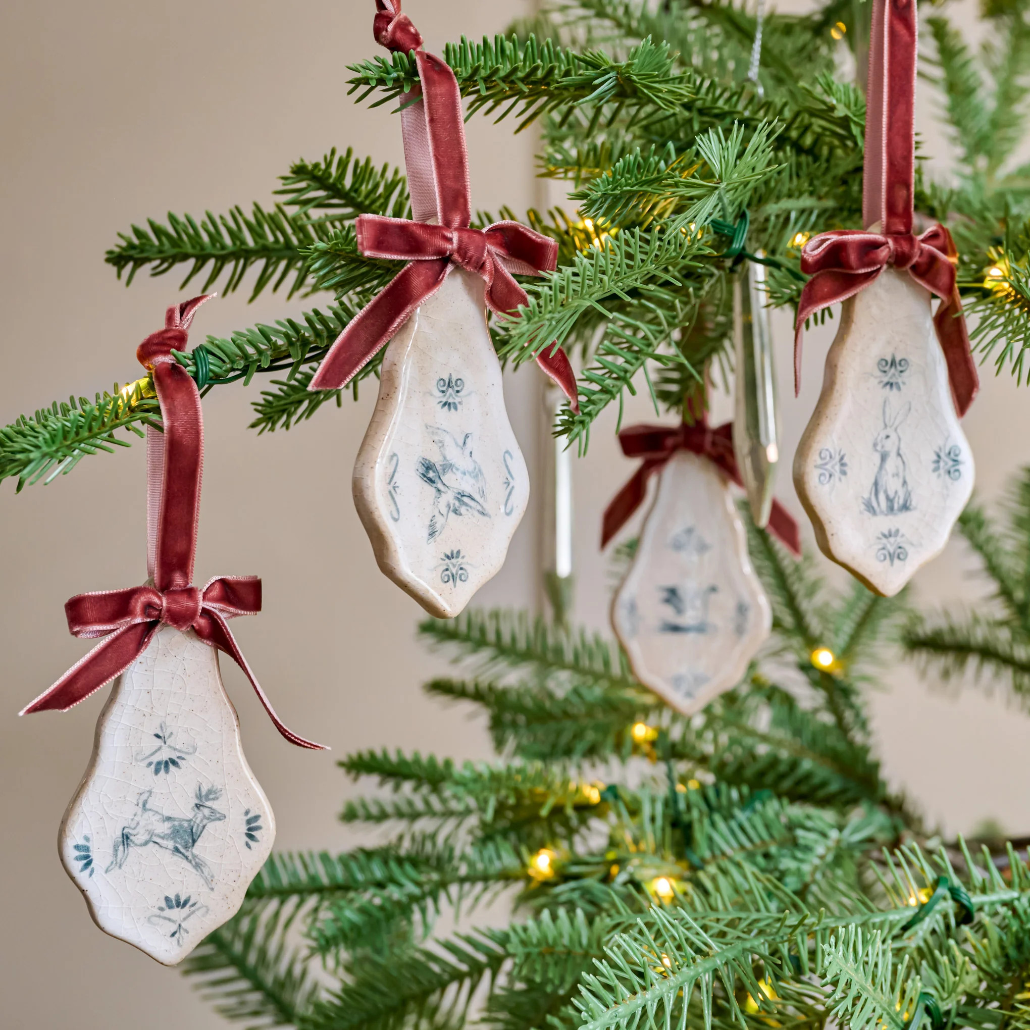 Enchanted Forest Tile Ornaments - Set of 4 | Magnolia