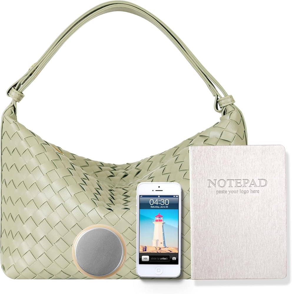 Vegan Leather Woven Tote Handbag, Top-handle Shoulder Bag, Pure Underarm Purse, Clutch, Braided | Amazon (US)