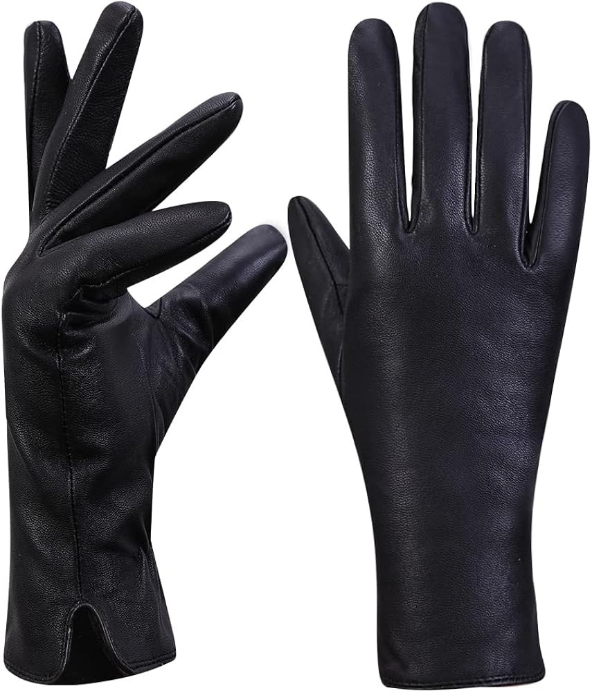 MGGMOKAY Womens Nappa Lambskin Leather Gloves Warm Cashmere Lined | Amazon (US)