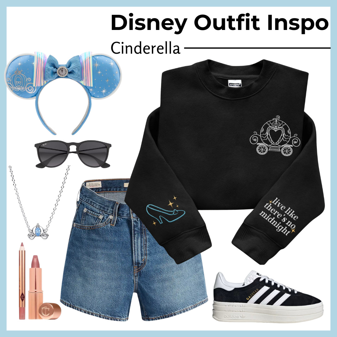 Celebrating Cinderella’s 75th anniversary with these cute, magical looks! 💙👠 Perfect for a day at the parks or adding a little fairytale charm to your everyday wardrobe. 💫 #DisneyStyle #Cinderella75 #DisneyMomFashion #LTKFinds 

 #LTKTravel #LTKFamily