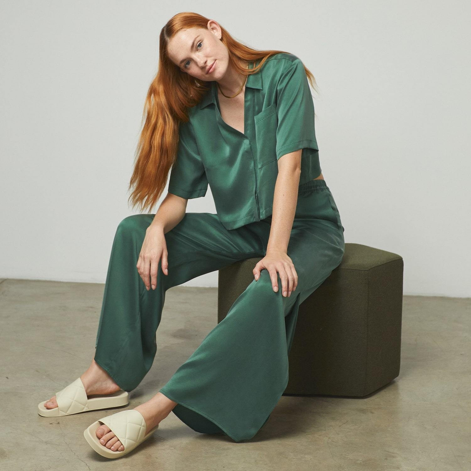 Washable Silk High Rise Pant Set | Lunya