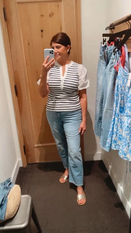 Love this nautical inspired outfit. The top is not available yet , but I’m loving these boyfriend jeans that are on sale.

#LTKsalealert #LTKFind #LTKunder100