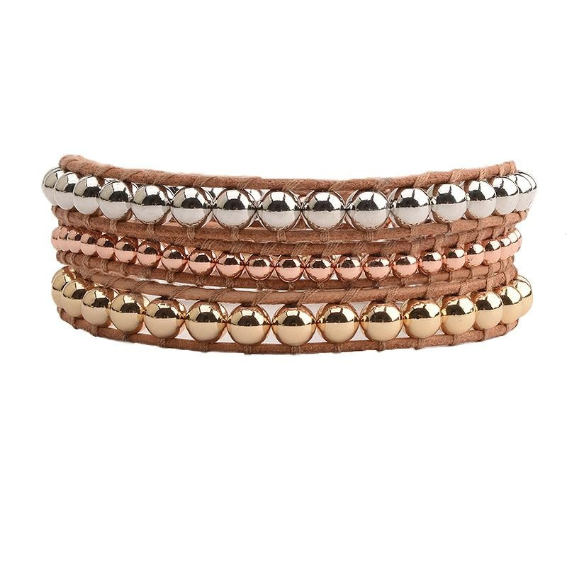 Gold and Silver Beads on Natural | Victoria Emerson