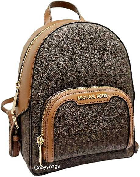 Michael Kors Jaycee XS Mini Convertible Backpack MK Signature Crossbody (Brown) | Amazon (US)