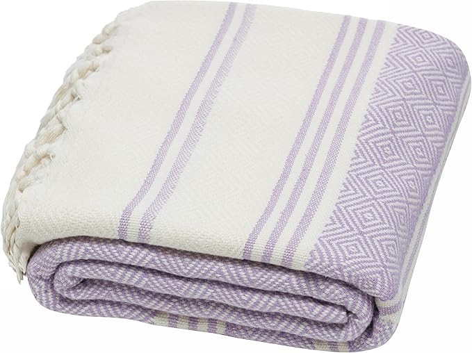 DEMMEX Certified Organic Turkish Cotton Soft Bath and Beach Towel - Luxury Oversized Peshtemal fo... | Amazon (US)