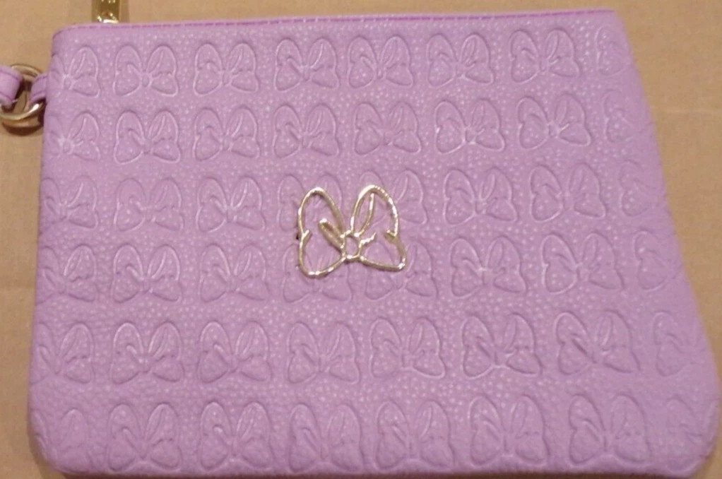 Disney Buckle Down Lilac Minnie Mouse Bows Debossed Wristlet Wallet  | eBay | eBay US