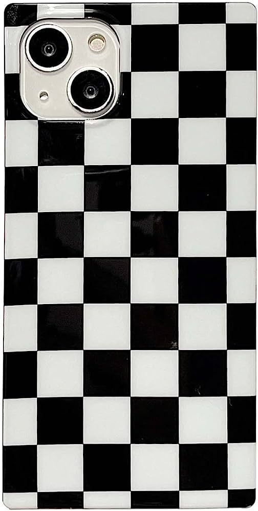 Reezaddin Square Checkered Phone Case for iPhone 13 Pro Max Black White Grids Plaid Checkerboard ... | Amazon (US)