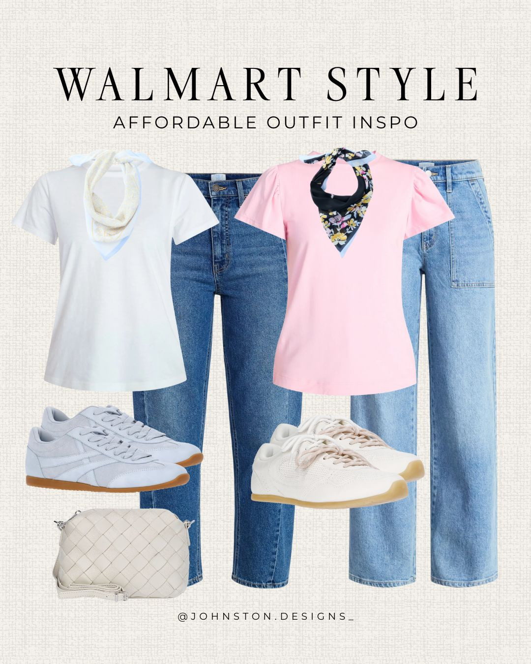 Spring style from Walmart! 🌸 Easy denim, fresh tees and everyday sneakers for effortless outfits.

Walmart fashion, spring outfit, casual style, everyday look, straight leg jeans, basic tee, graphic scarf, white sneakers, crossbody bag, affordable finds, weekend wear, capsule wardrobe, simple chic, scarf styling. 

 #LTKootd #LTKSeasonal