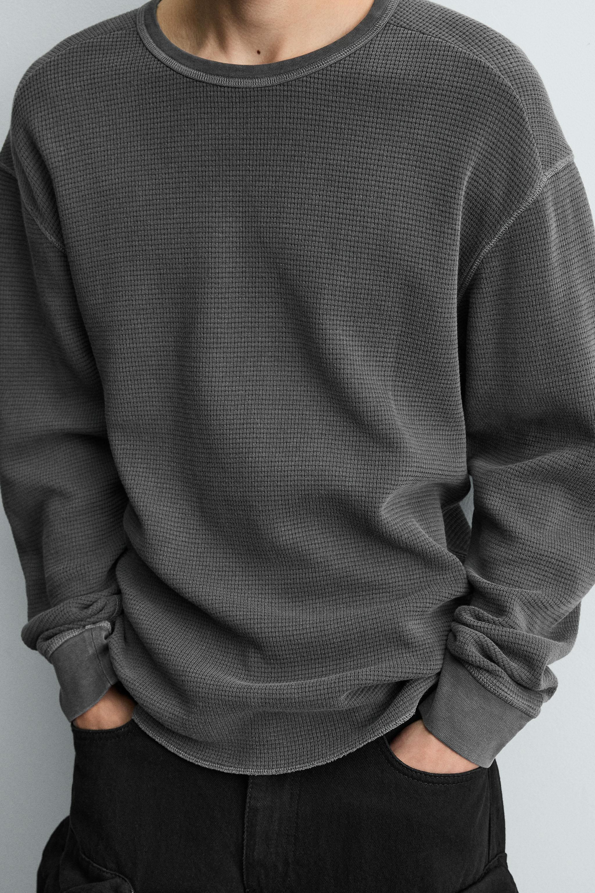 WASHED WAFFLE KNIT T-SHIRT | Zara US