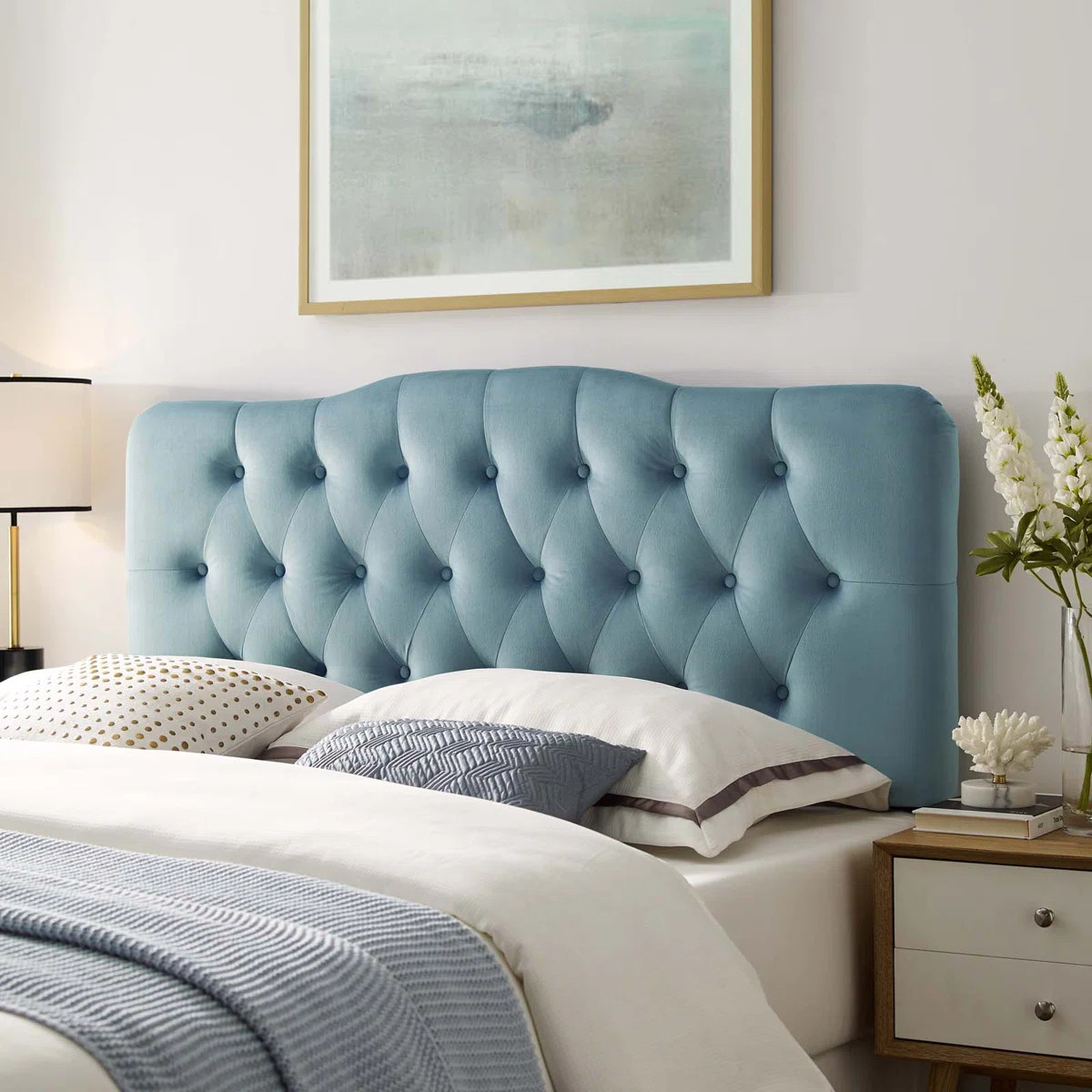 Modway Annabel Diamond Tufted Performance Velvet Headboard | Wayfair North America