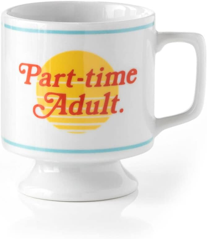 Part-time Adult Ceramic Mug from Brass Monkey - Stackable Ceramic Coffee Mug with Plenty of Vinta... | Amazon (US)