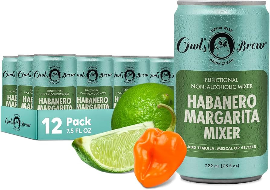 Owl's Brew Habanero Margarita Mixer, 12 Pack (7.5 oz Cans), Spicy Margarita Mix with Clean Ingred... | Amazon (US)