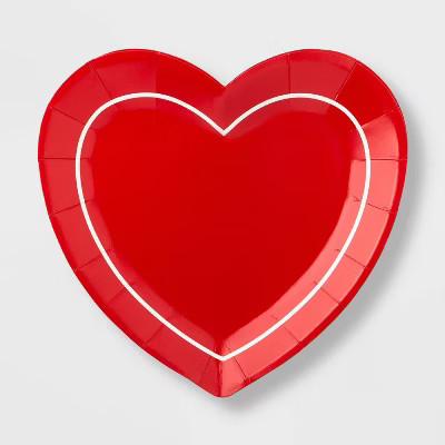 10ct Disposable Valentine Heart Shaped Plate - Spritz™ | Target