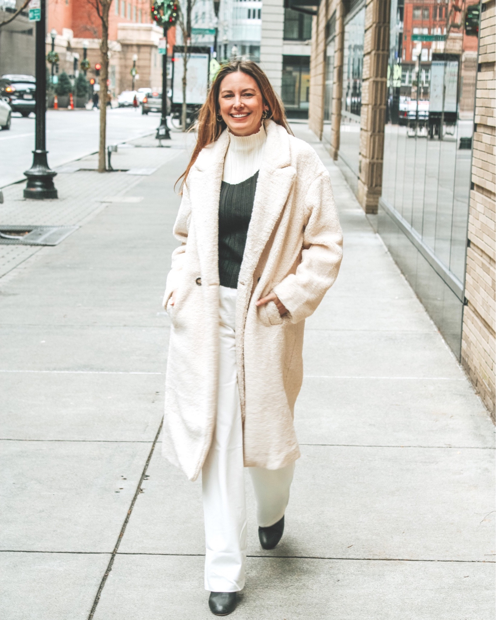 Winter work outfit, trouser pants, business casual, winter looks, teddy coat, winter jacket, work outfit, winter white, staple pieces 

#LTKworkwear #LTKsalealert #LTKSeasonal