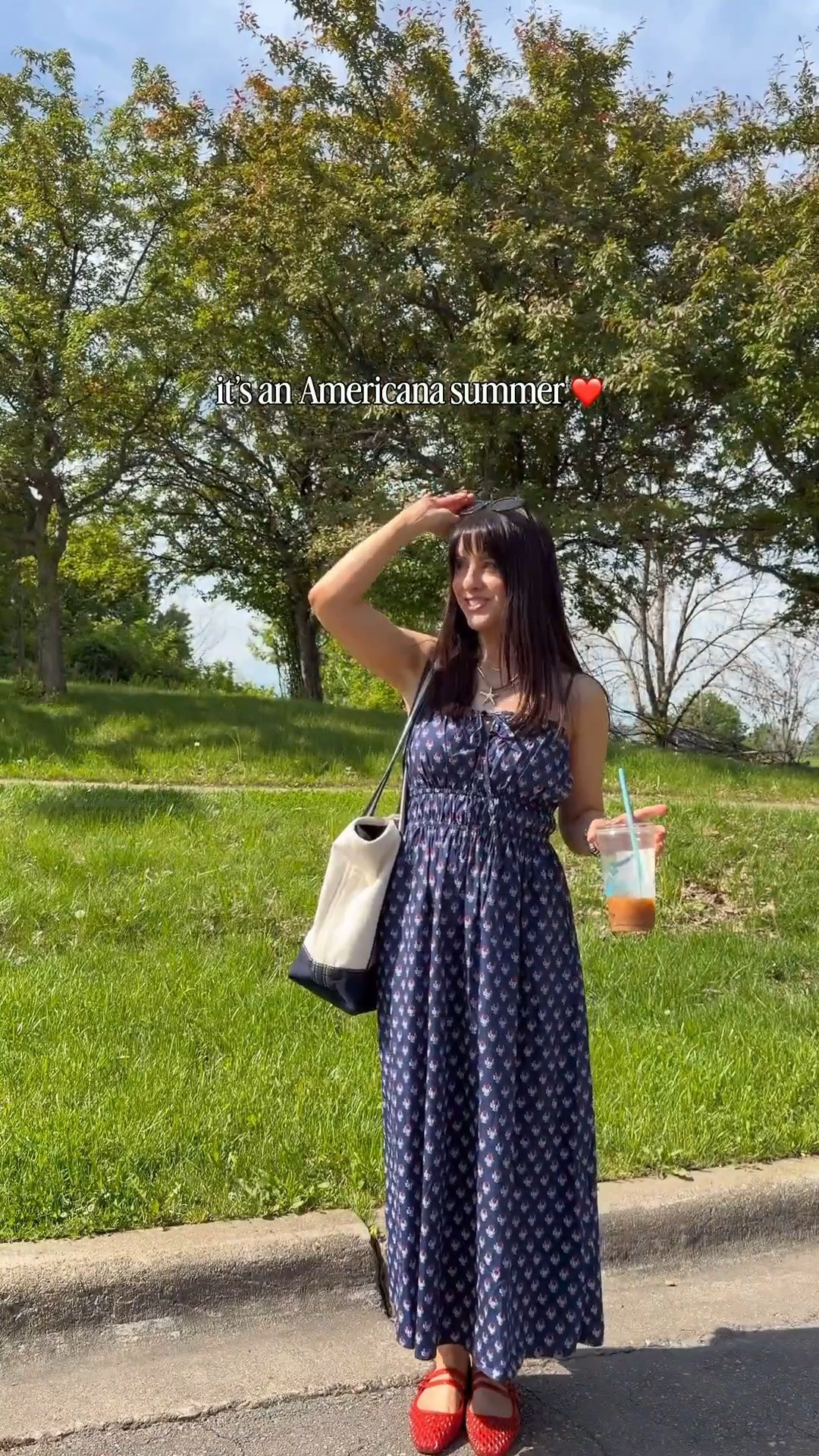 Easy Americana outfit of the day that would be perfect for Fourth of July and all summer, this dress is SO cute! Linked other Americana favorites too! 

Works for petites, pockets & adjustable straps 🙌🏼 wearing s

#LTKootd #LTKSeasonal #LTKPetite
