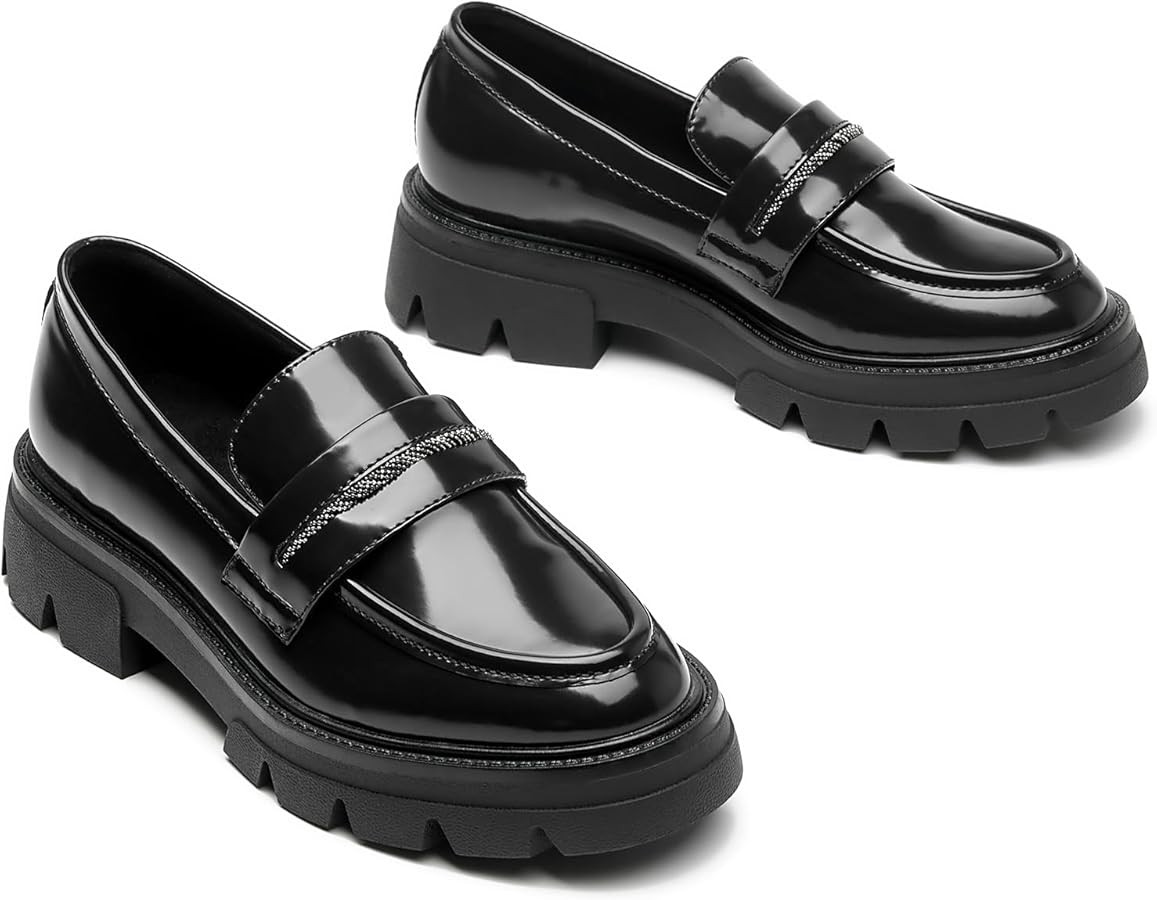 BGSTGUDS Loafers for Women Platform Chunky Loafers Womens Work Shoes Slip-ons Dress Penny Loafers... | Amazon (US)