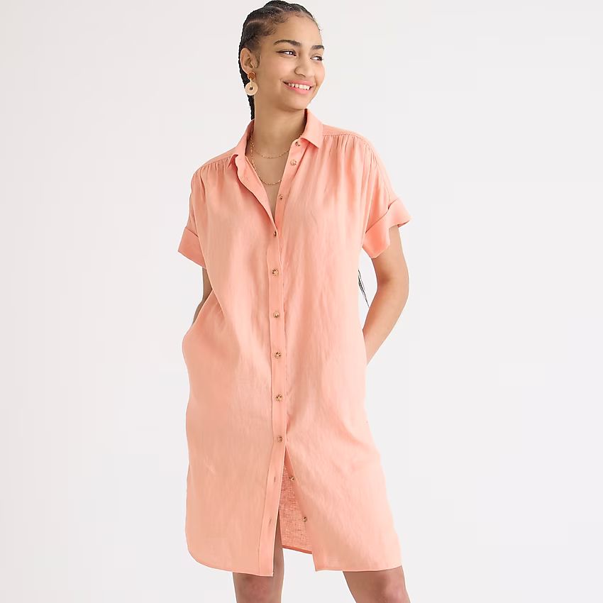 Relaxed-fit linen shirtdress | J.Crew US