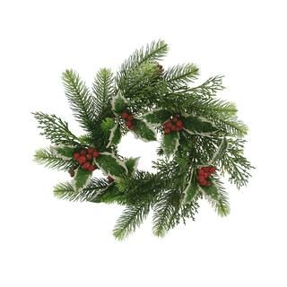 14" Red Berry & Pine Leaf Sugared Christmas Mini Wreath by Ashland® | Michaels Stores