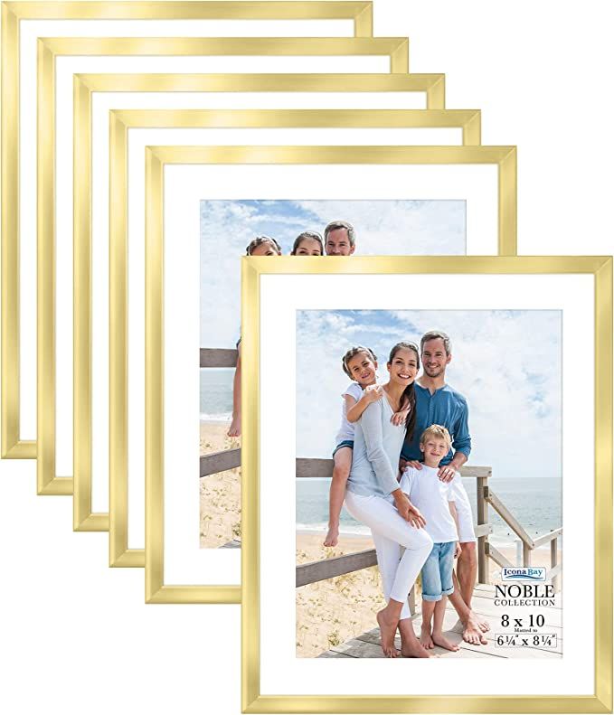 Icona Bay 11x14 Picture Frames w/ Removable Mat for 8x10 Photos (Gold, 6 Pack), Modern Profession... | Amazon (US)