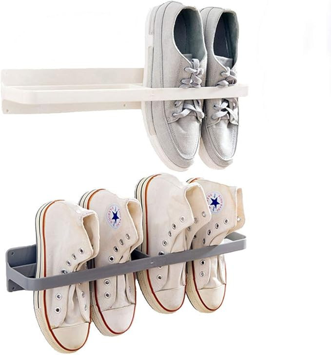 Esdella Shoes Rack Organizer Mounted Wall Storage Shelf Shoe Holder Keeps Any Shoes Off The Floor... | Amazon (US)