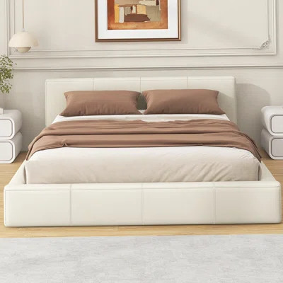 [Stylish Beige Upholstered Bed] - The Ideal Choice for Your Bedroom, Queen | Wayfair North America