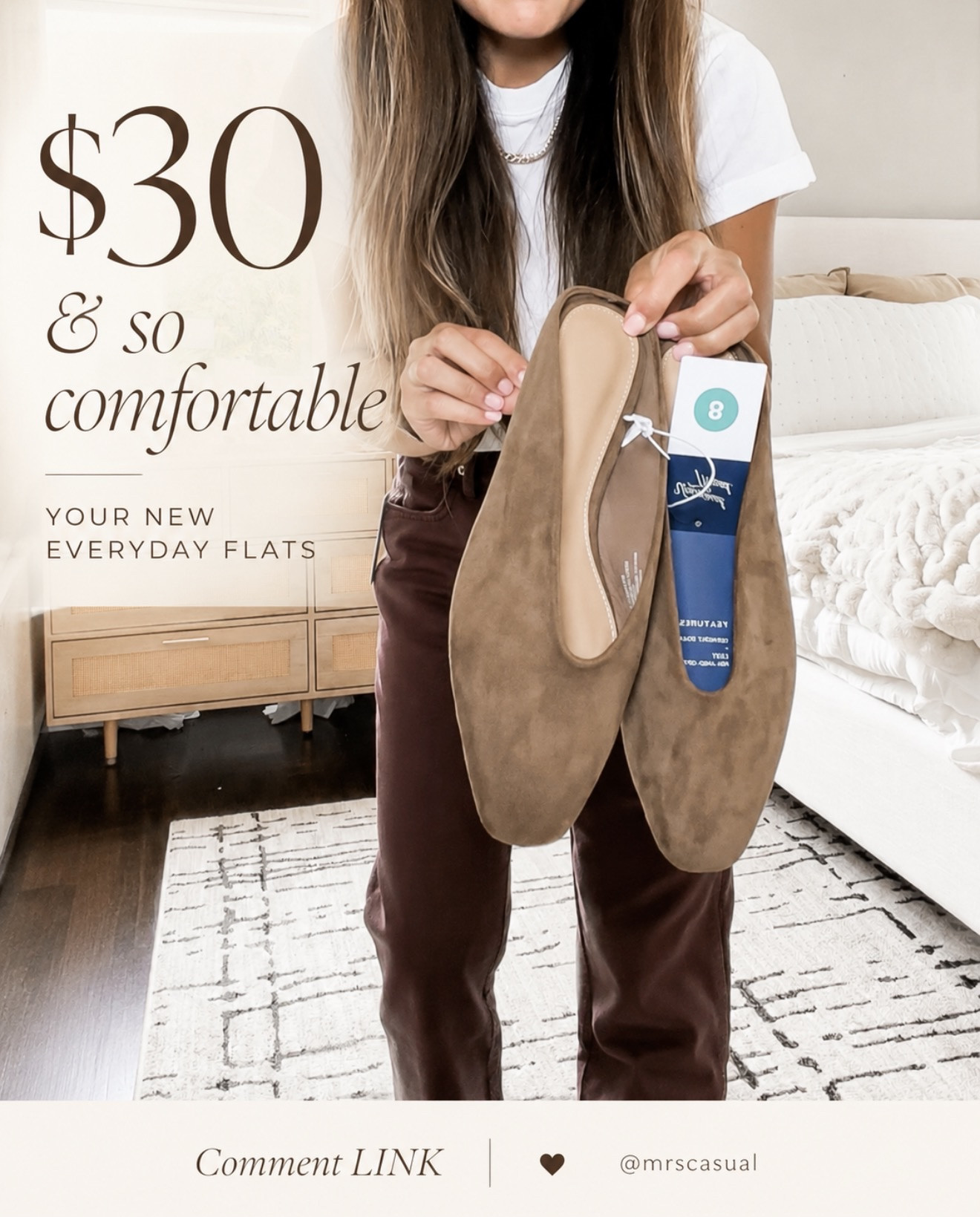 These $30 flats might be the most comfortable pair I’ve ever tried 🤎 And this brown is SO good for fall. Cute shoes I actually want to wear all day? Yes please!

Comment LINK and I’ll send you the details!

#LTKootd #LTKmomlife #LTKOver40