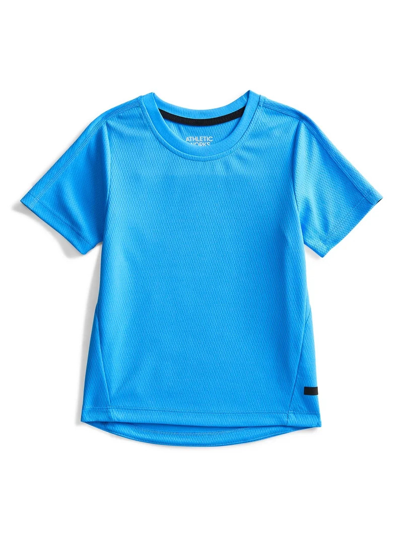 Athletic Works Boys Textured Performance Tee with Short Sleeves, Sizes 4-18 & Husky | Walmart (US)