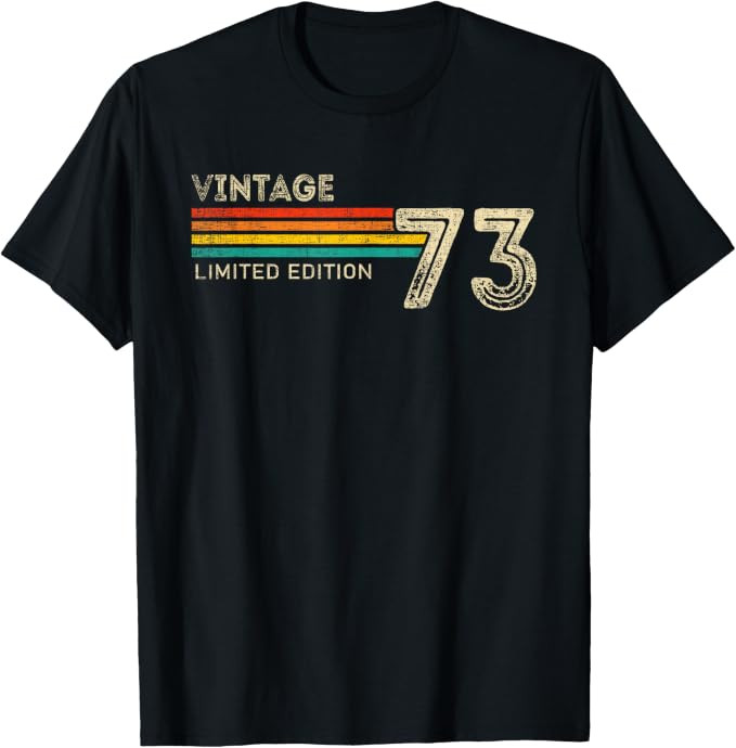 Vintage 1973 Limited Edition Birthday 1973 Men Women Vintage T-Shirt | Amazon (US)