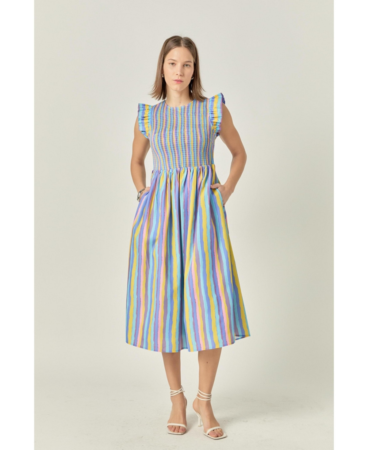 English Factory Women's Stripe smocking Midi dress - Multi | Macy's
