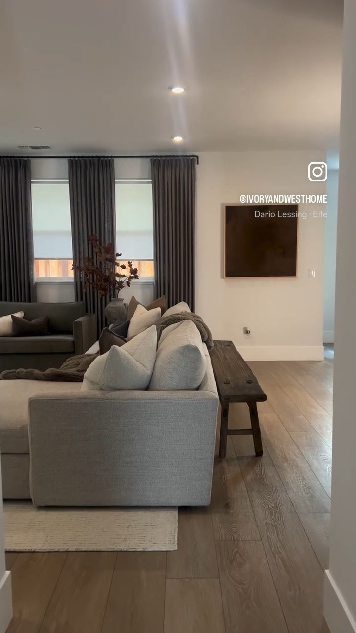 My chair and a half is in performance fabric velvet, color dark olive.

Vessel is one of a kind from aged interiors. 

Art is an FB marketplace find 🫶🏻

Curtains:
Liz Linen Drape Pleated 
Color: Pure Cashmere Light Grey 1908-15
Hanging Header Style (Hooks included): Tailor Pleat 
Single Panel Width when Pleats Sewn and fully Extended (inch): the dimension I use is the length of my rod
Single Panel Length (Height) in Inch: 104 (my ceiling height is 9’-0”)
Lining Type: Unlined
Body Memory Shaped for Tailor Pleat: Yes memory training#LTKVideo

#LTKHome