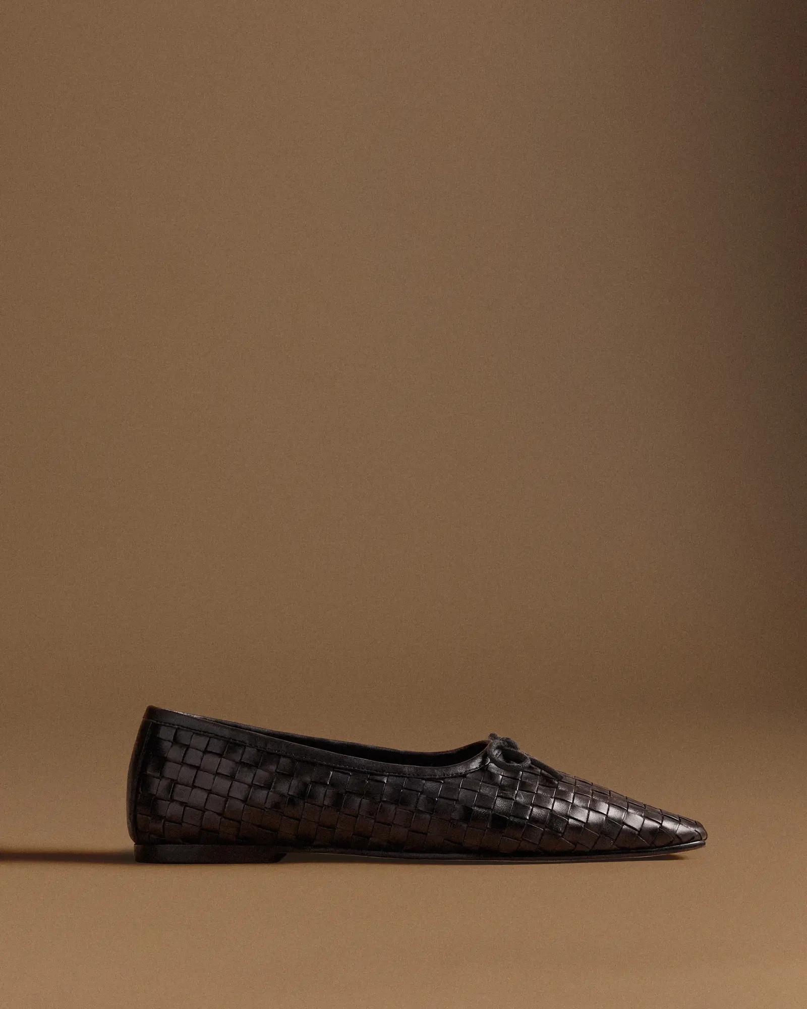 Italian Leather Handwoven Square Toe Ballet Flat | Quince