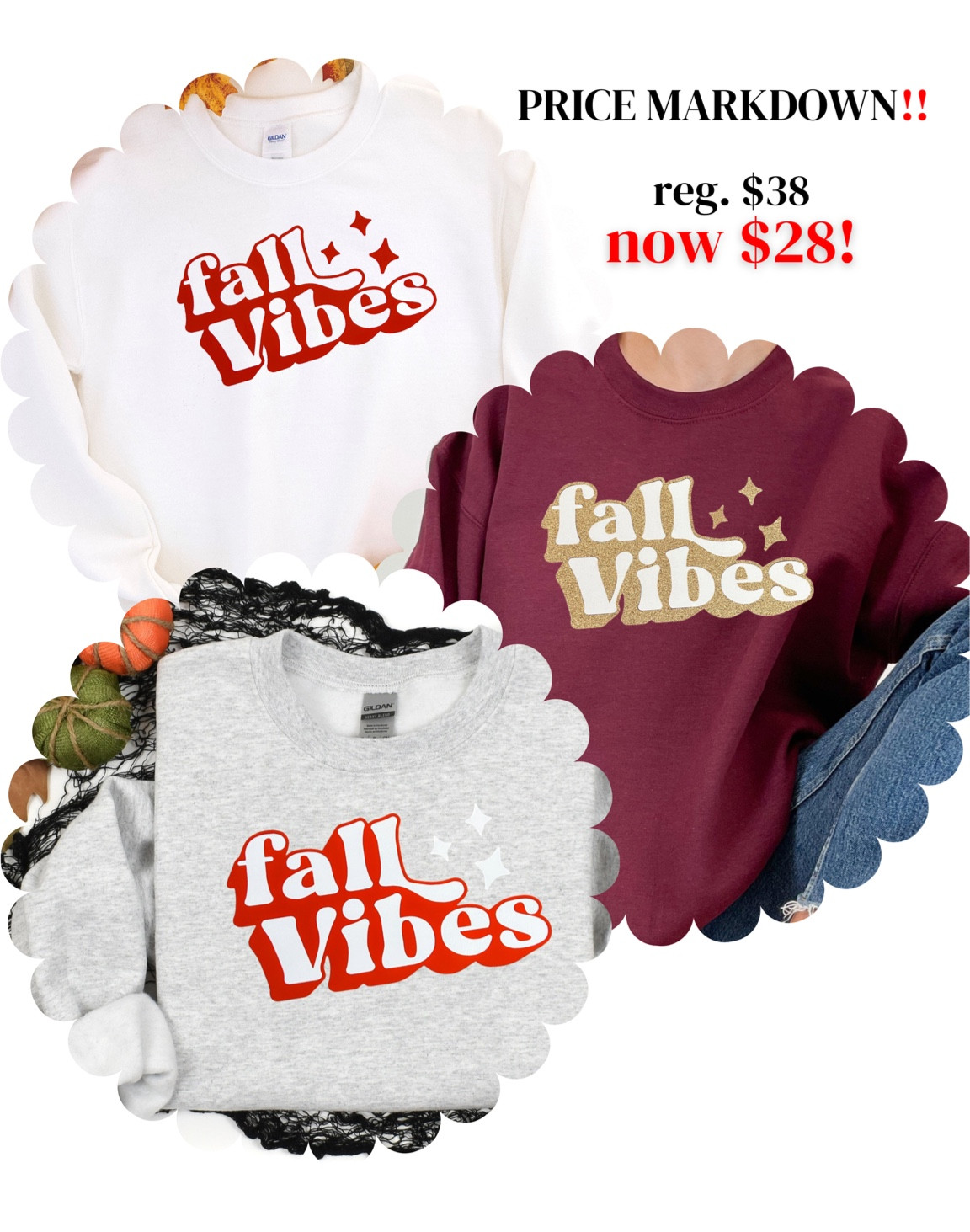 fall crewnecks on sale!

price markdown, fall crewnecks, small business, sale crewnecks

#LTKsalealert #LTKFind #LTKSeasonal