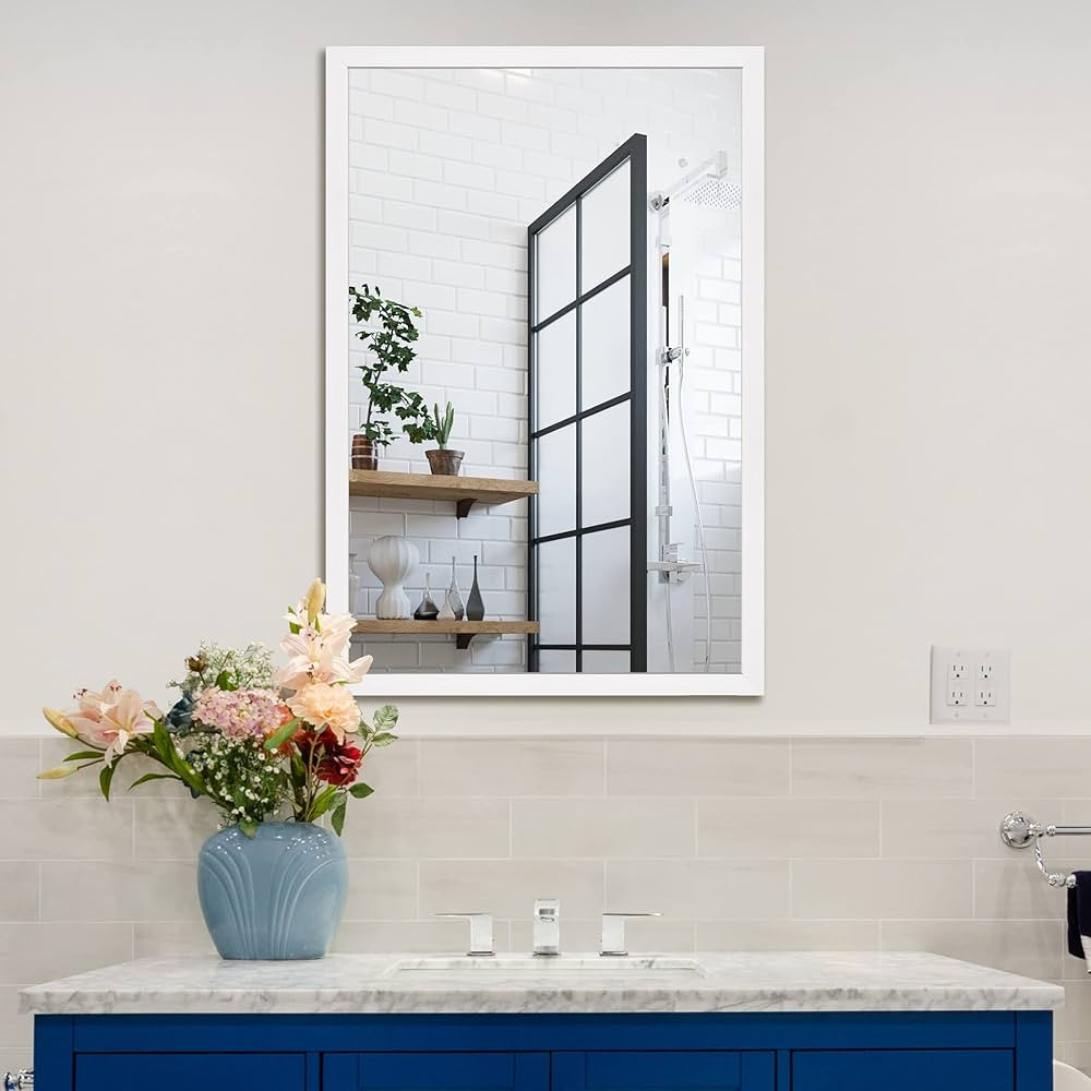 Rectangular Wall Mirror 24” x 36” Bathroom Mirror Framed Wall Mirror for Living Room, Vanity,... | Amazon (US)