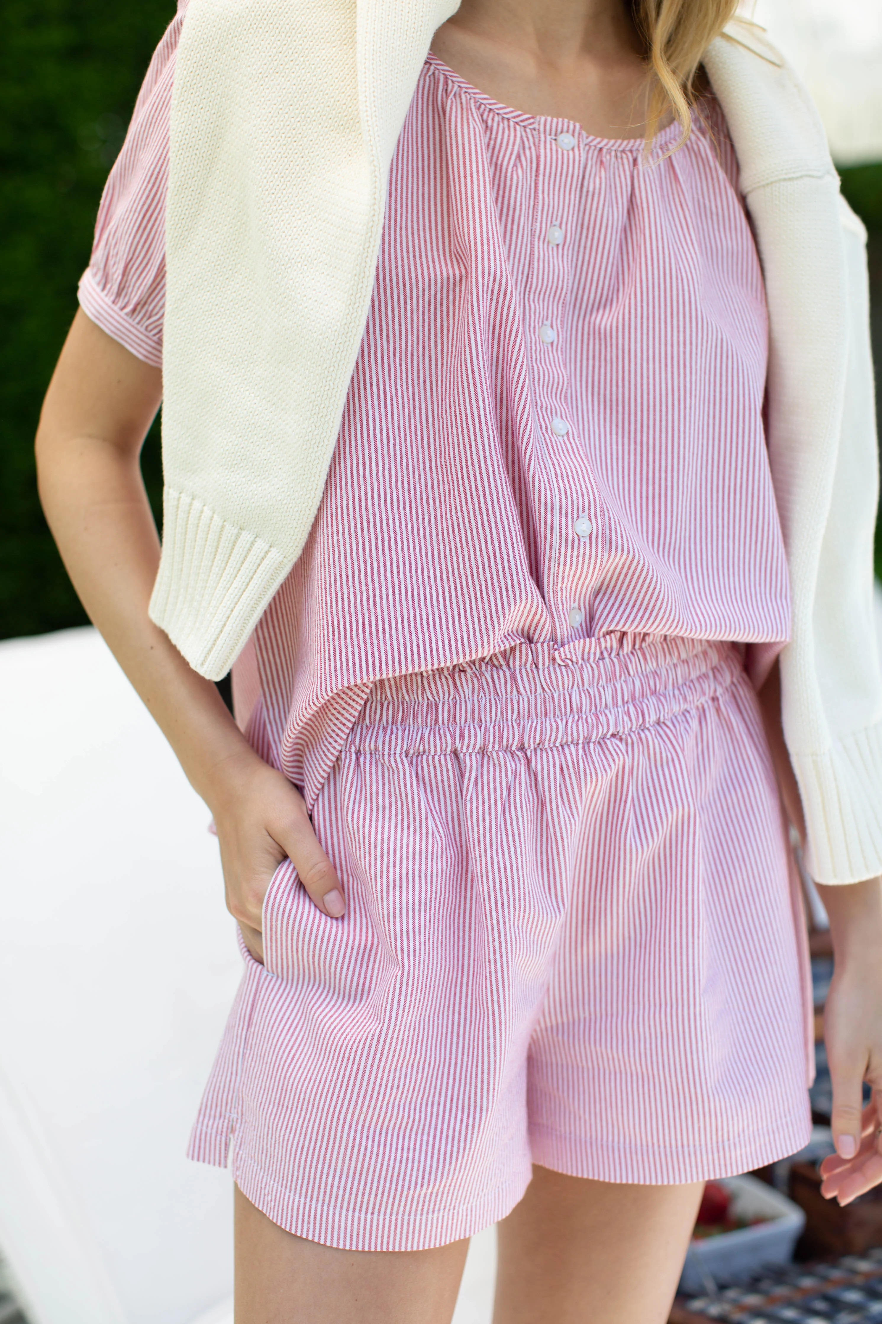 Ava Shorts - Red/White Stripe | Marea