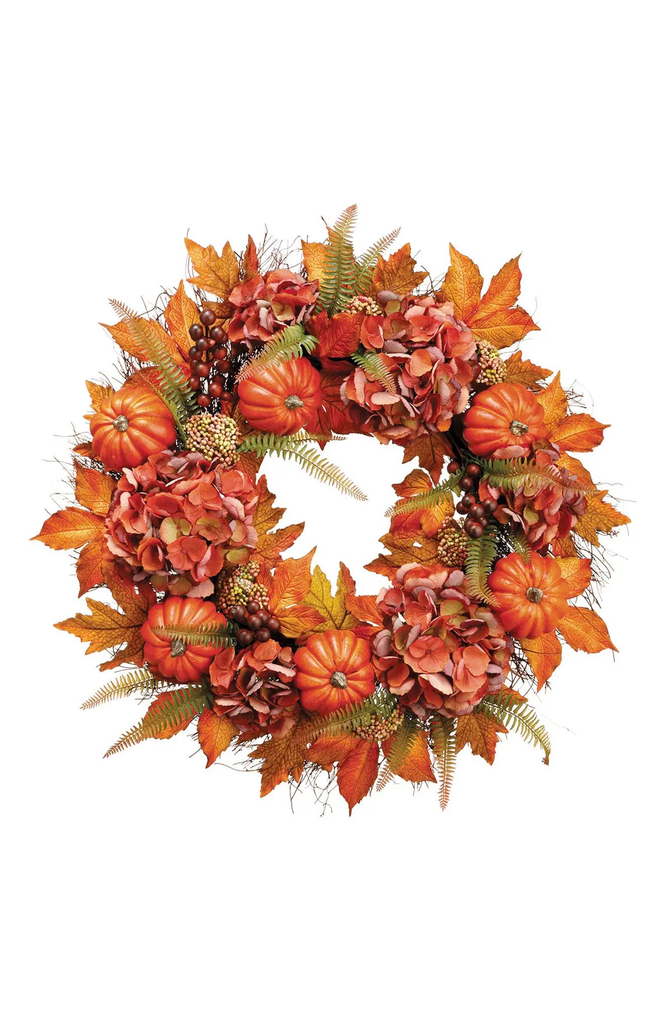 Hydrangea Pumpkin Wreath | Nordstrom