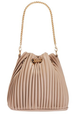 olga berg Remi Pleated Drawstring Bag in Natural from Revolve.com | Revolve Clothing (Global)