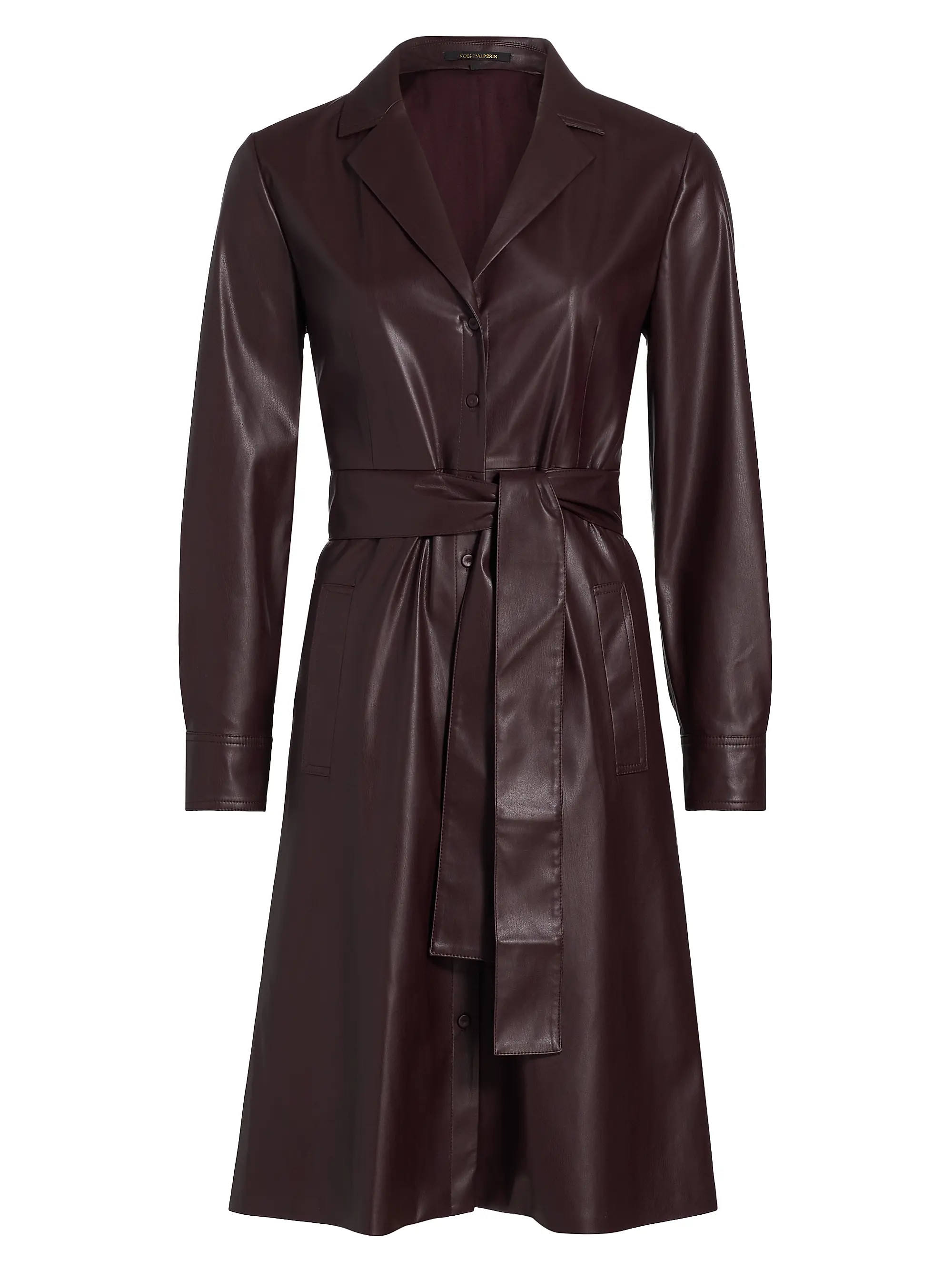 Shop Kobi Halperin Dixie Faux Leather Shirtdress | Saks Fifth Avenue | Saks Fifth Avenue