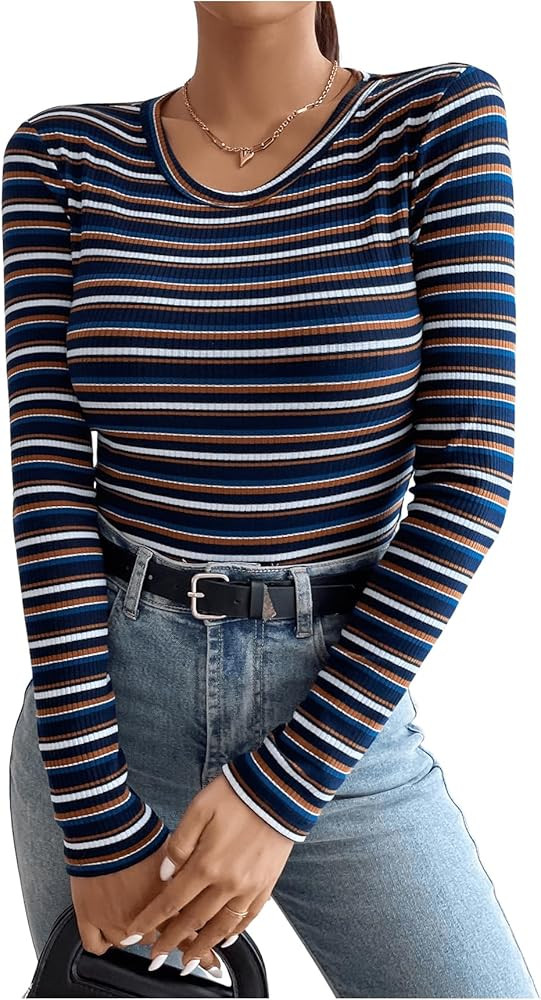 Basic Tops, Spring Fall, Skinny | Amazon (US)