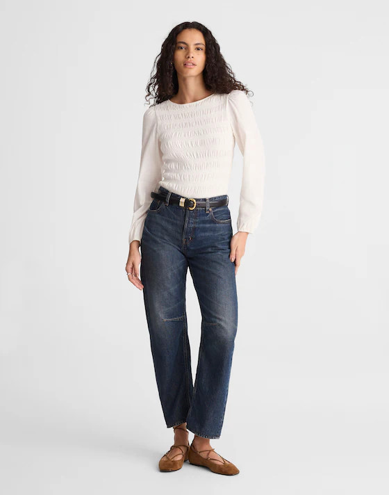 Smocked Boatneck Top | Madewell