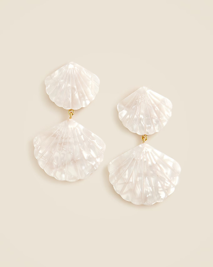 Iridescent shell drop earrings | J. Crew US