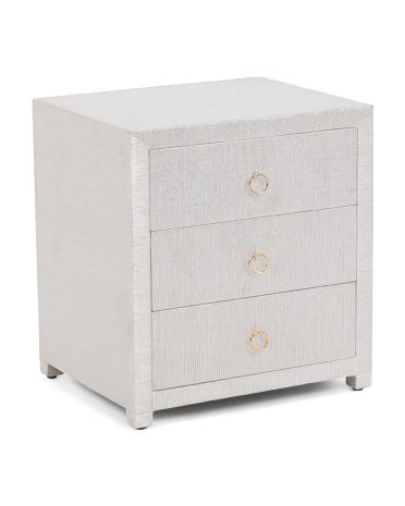 24in Quinn Raffia 3 Drawer Table | TJ Maxx