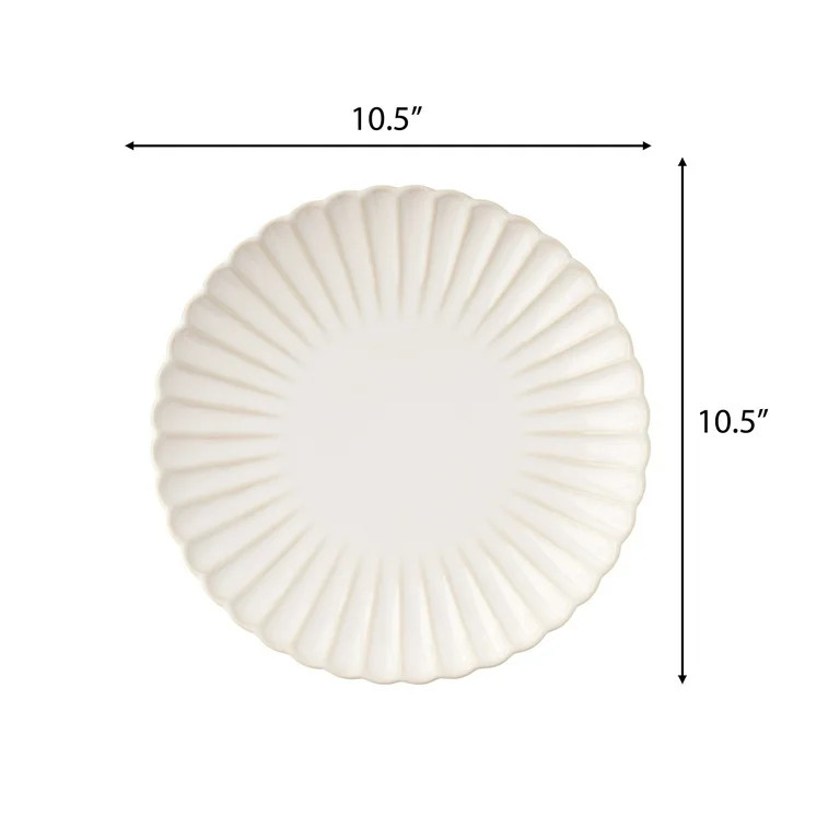 The Pioneer Woman Colette Stoneware Dinner Plate, Cream | Walmart (US)