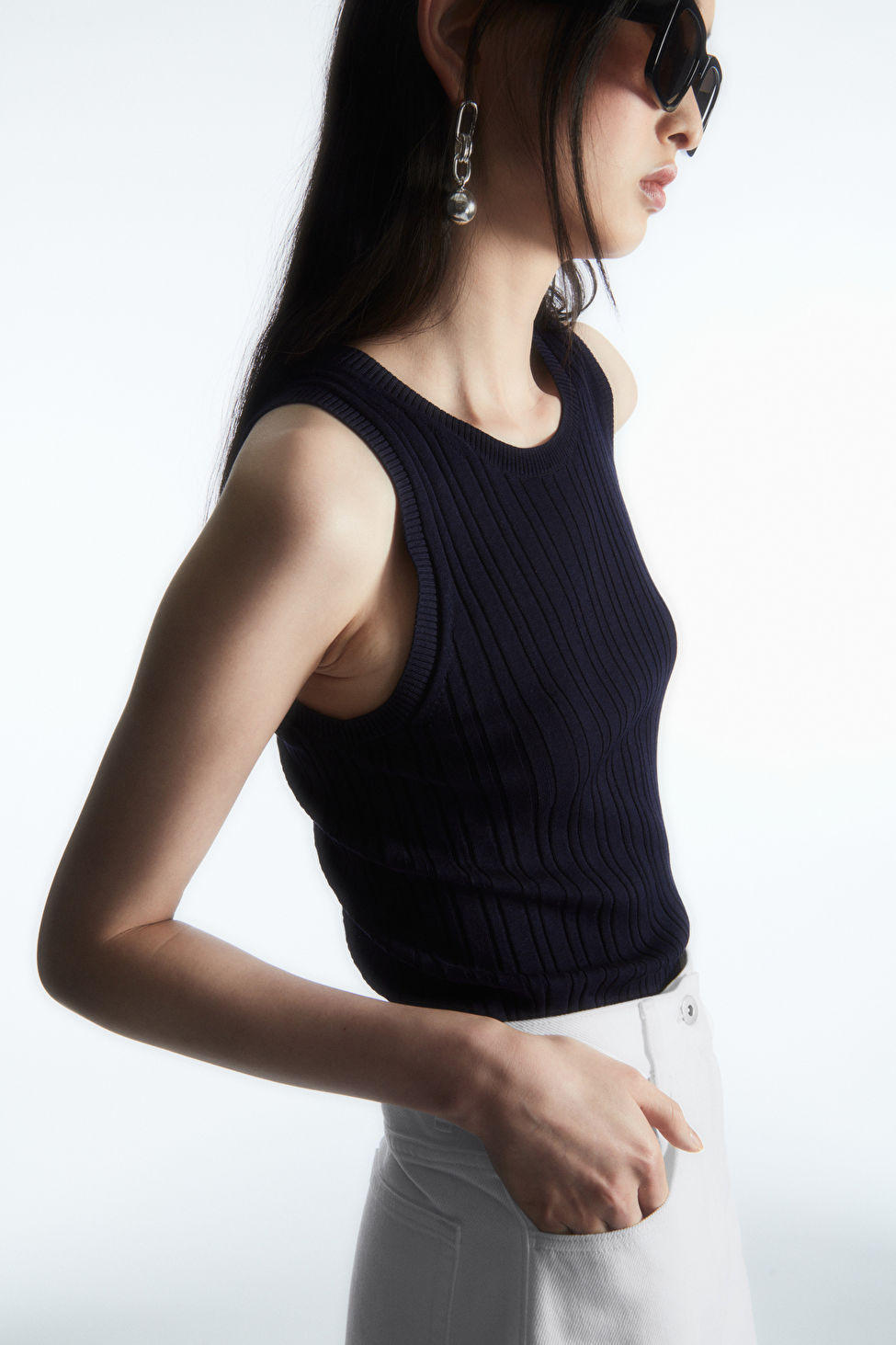 RIBBED-KNIT SILK TANK TOP | COS (EU)