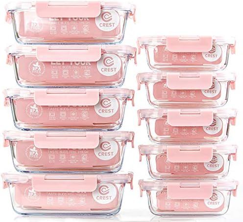 [10 Pack] Glass Meal Prep Containers, Food Storage Containers with Lids Airtight, Glass Lunch Box... | Amazon (US)