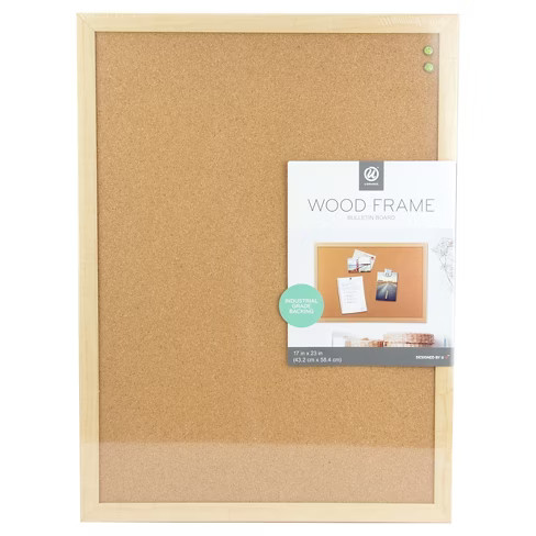 Ubrands® Cork Bulletin Board Wood Frame 17"x23" Brown | Target