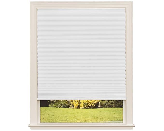 Easy Lift Trim-at-Home Cordless Pleated Light Filtering Fabric Shade White, 30 in x 64 in, (Fits ... | Amazon (US)
