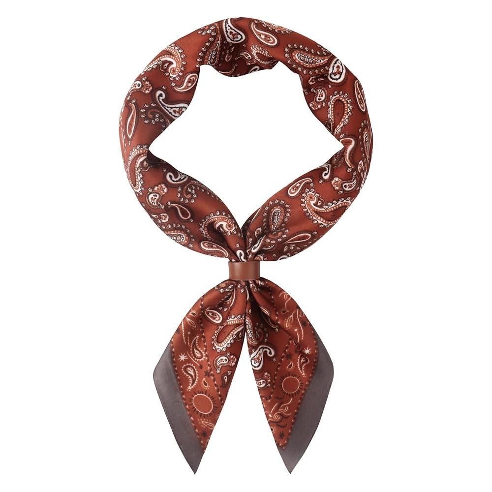 27.5 Inches Square Silk Feeling Neck Scarf for Men Necktie Silk Bandanas Pocket Square Cowboy Sca... | Amazon (US)