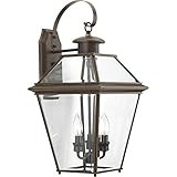 Progress Lighting P6617-20 Burlington Three-Light Large Wall Lantern, Polished Nickel/Delta | Amazon (US)