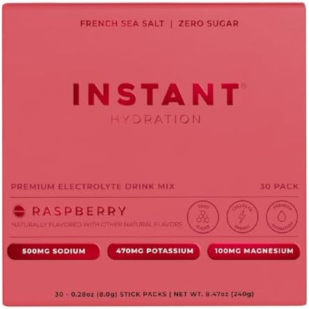Instant Hydration Electrolytes Powder Packets - Raspberry Electrolyte Drink Mix - Zero Sugar - Ke... | Amazon (US)